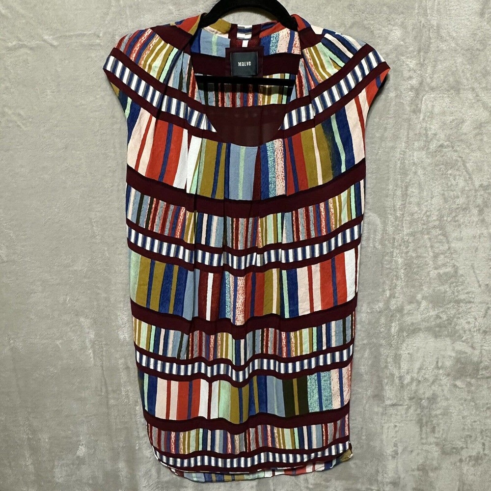 Maeve Anthropologie Dress Womens 4 Burgundy Print Lined Sleeveless Casual